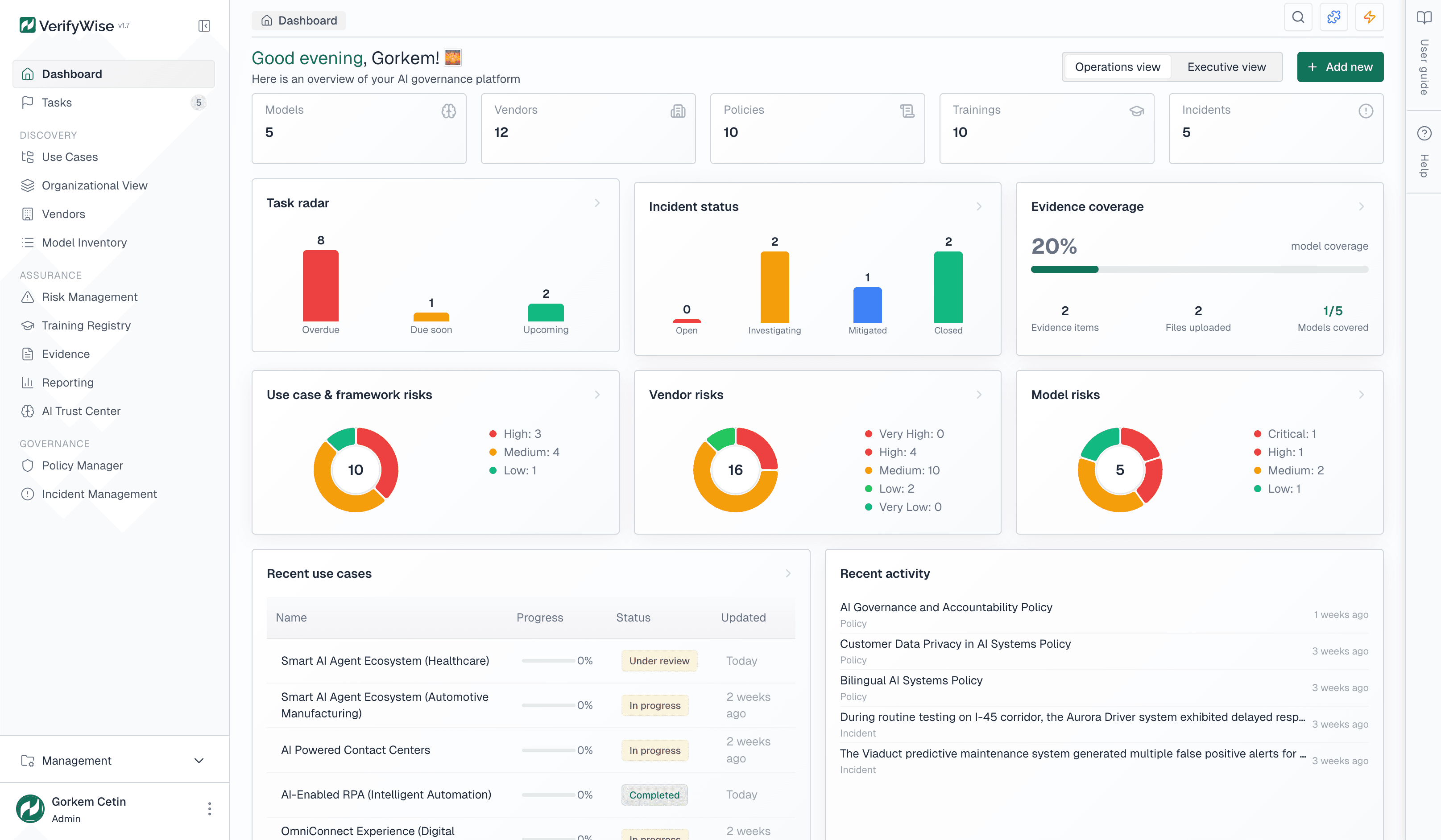 VerifyWise product interface