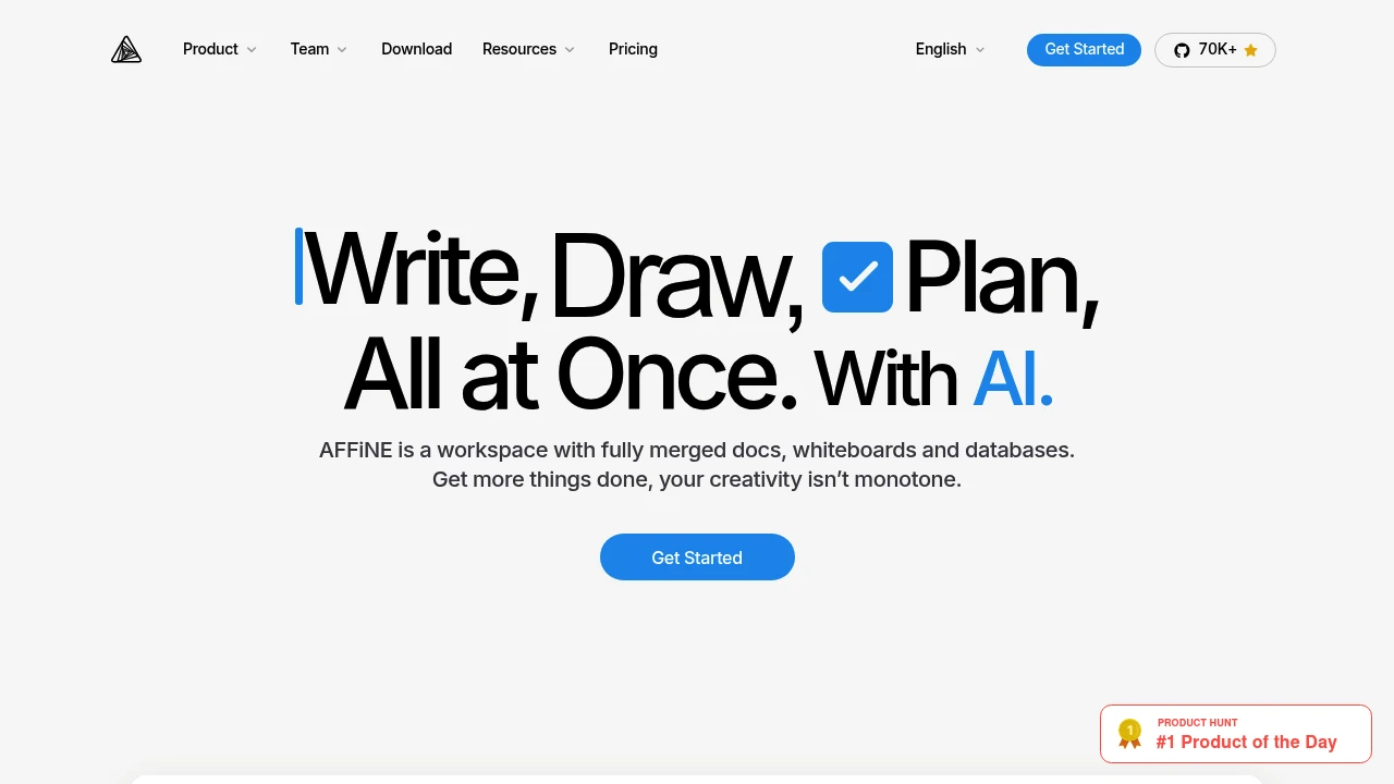 Affine product interface