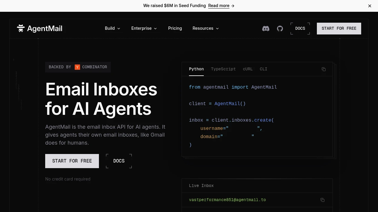 AgentMail product preview