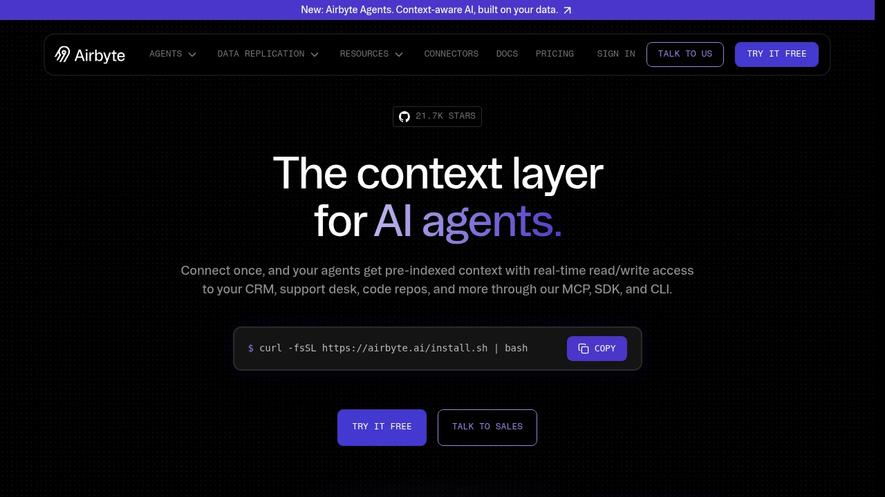 Airbyte product interface
