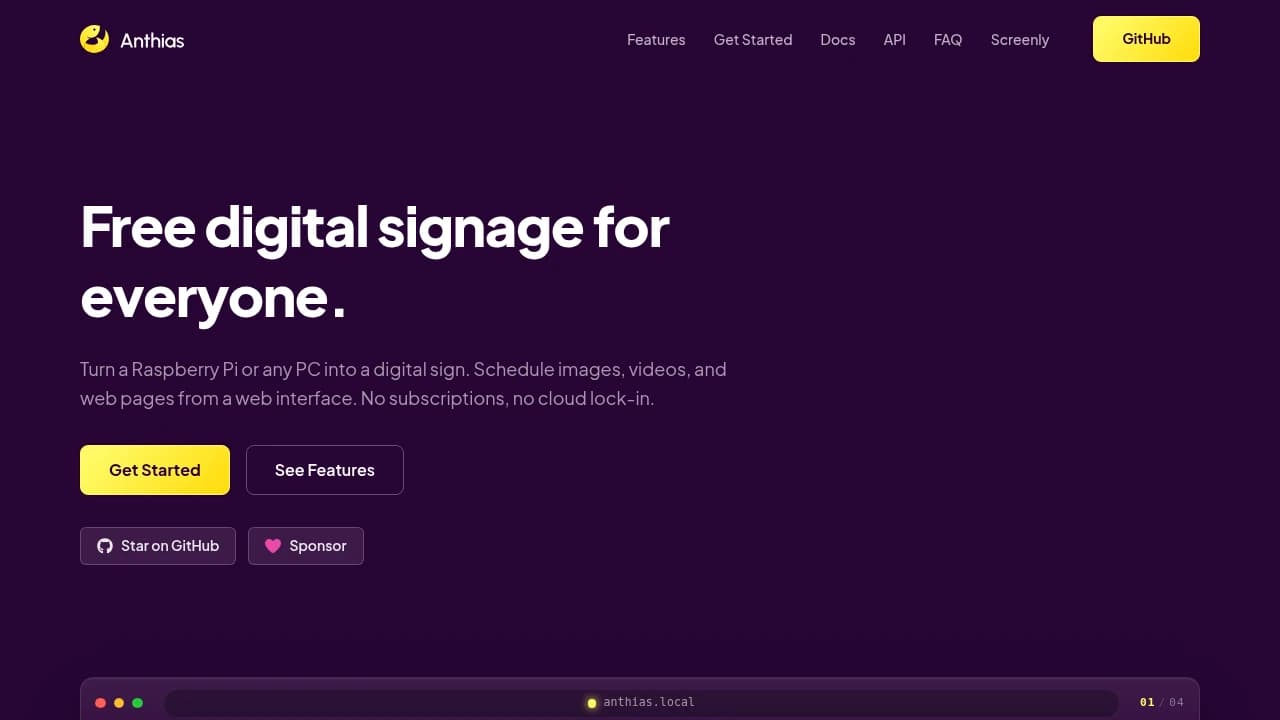 Anthias product interface