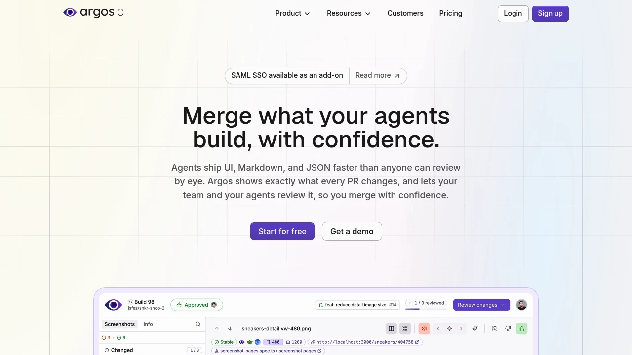 Argos product interface