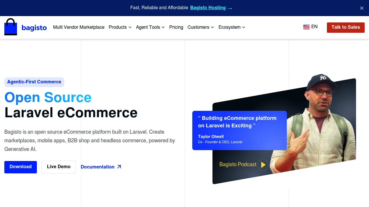 Bagisto  product interface