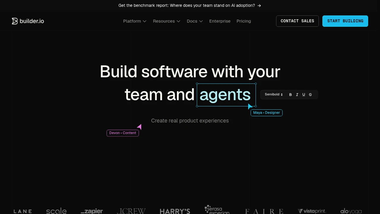 Builder product interface