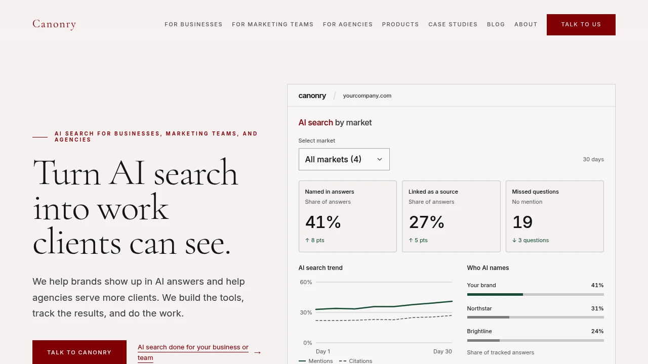 Canonry product interface