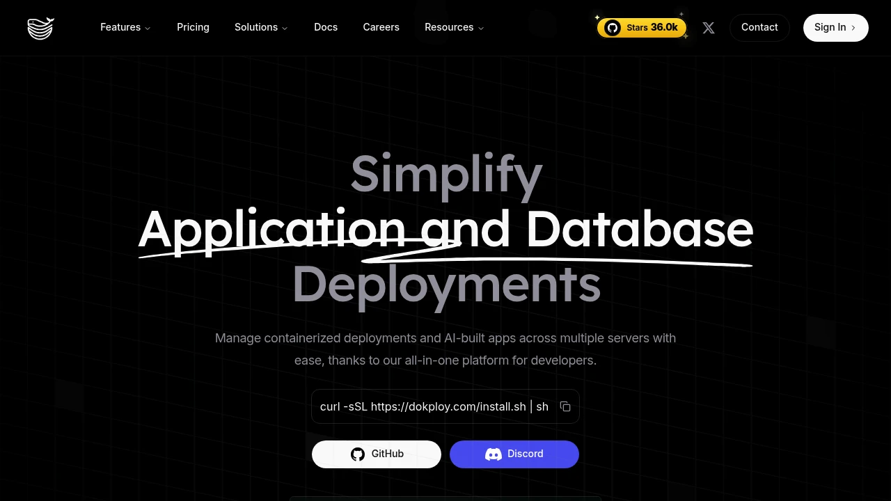 Dokploy product interface