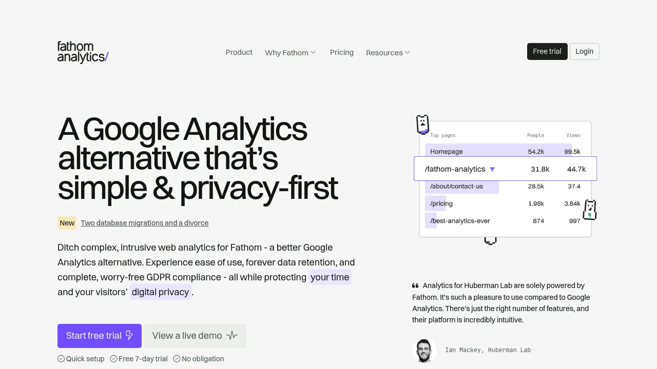 Fathom Lite product interface