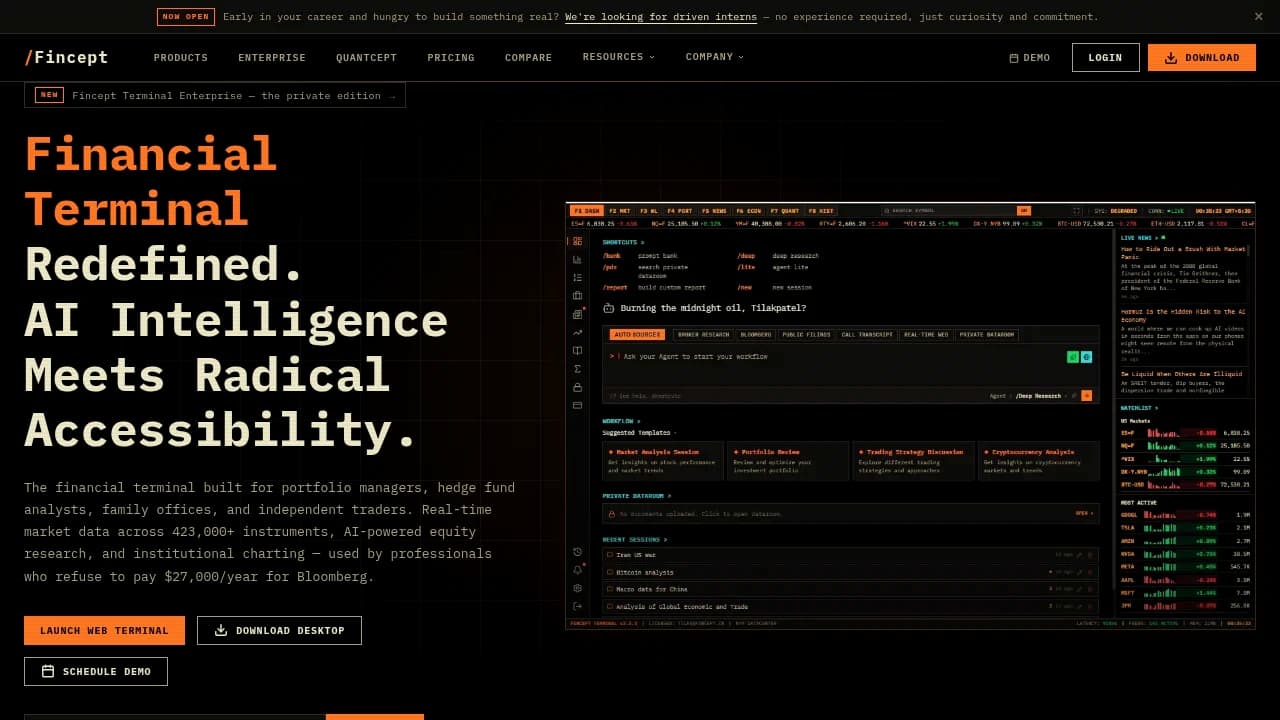 Fincept Terminal  product interface