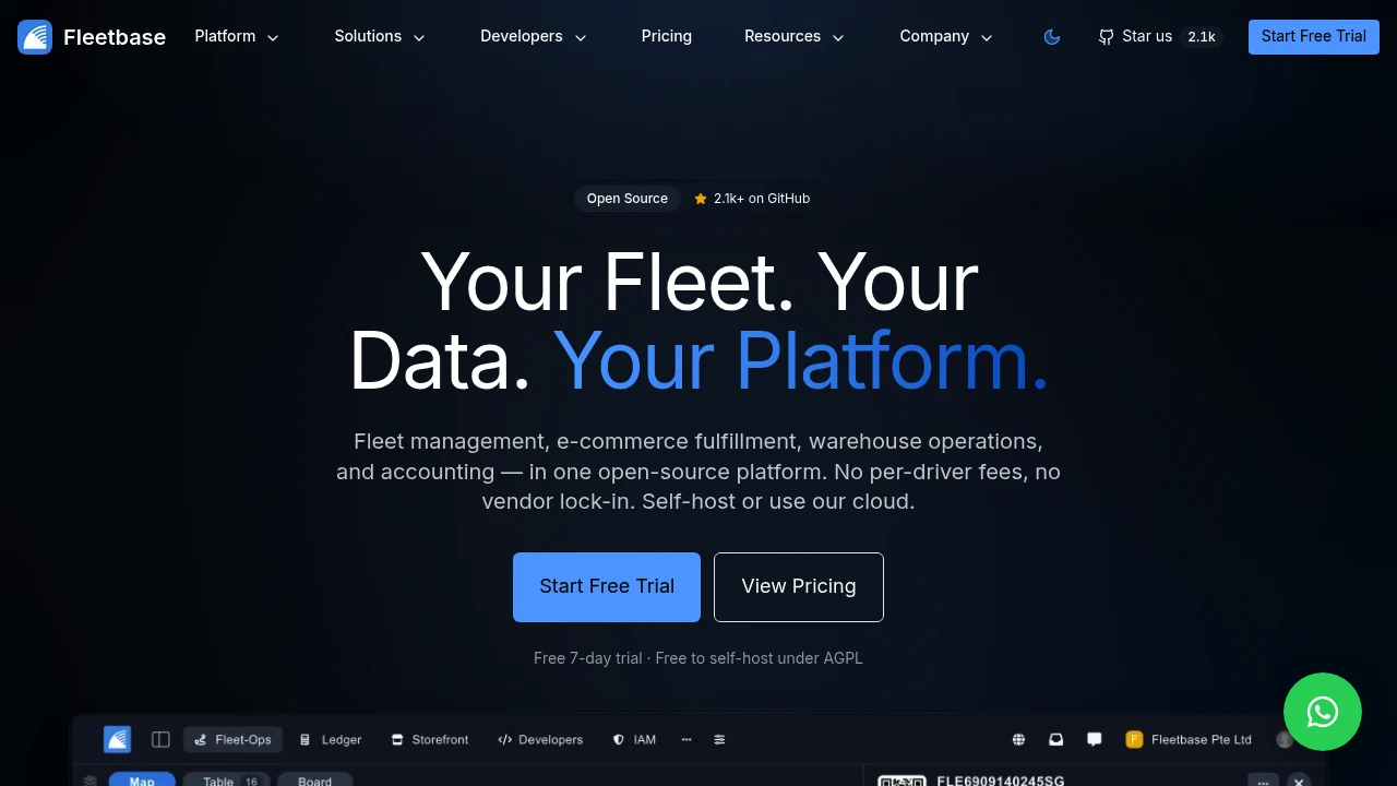 FleetBase product interface