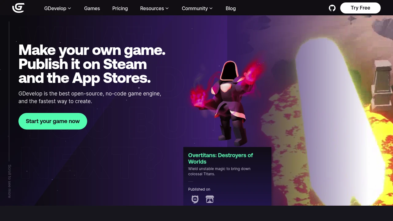 GDevelop product interface