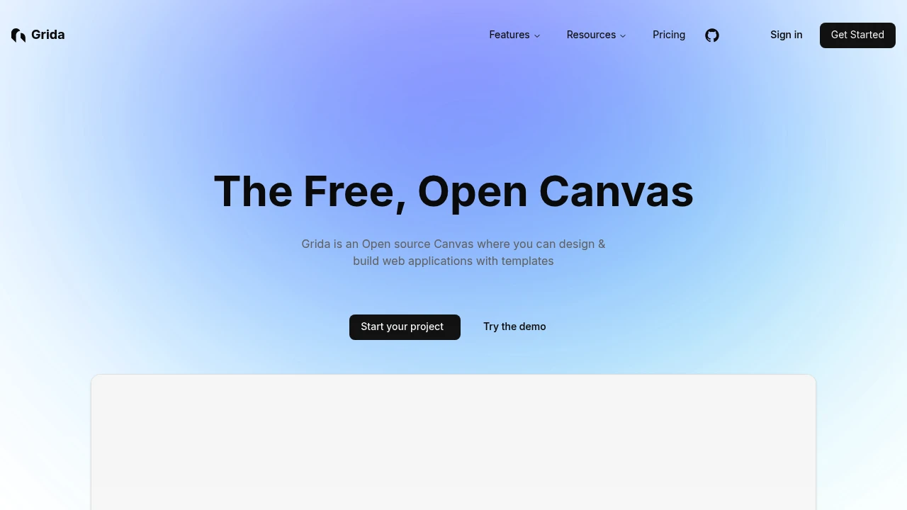 Grida product interface