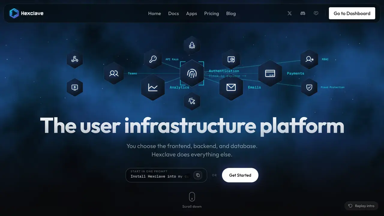 Hexclave product interface