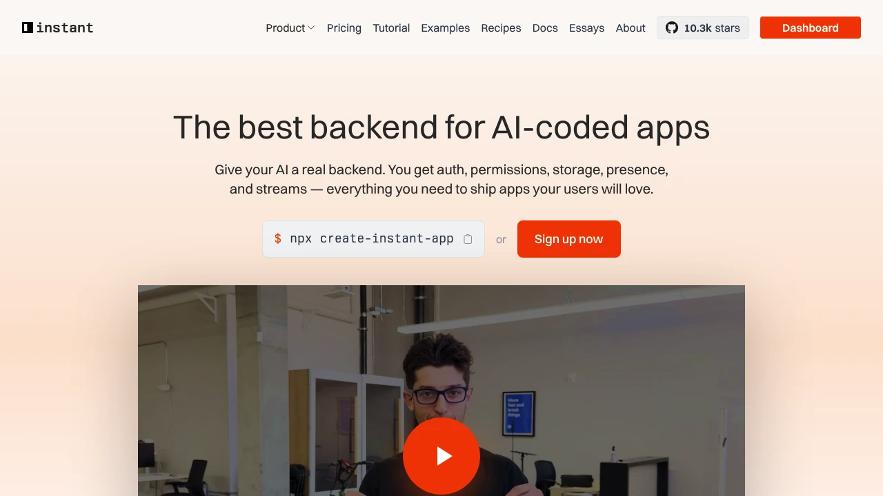 Instant product interface