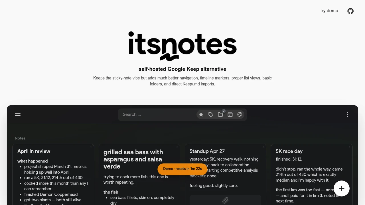 itsnotes product interface