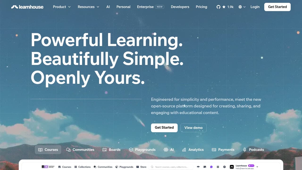 LearnHouse product interface