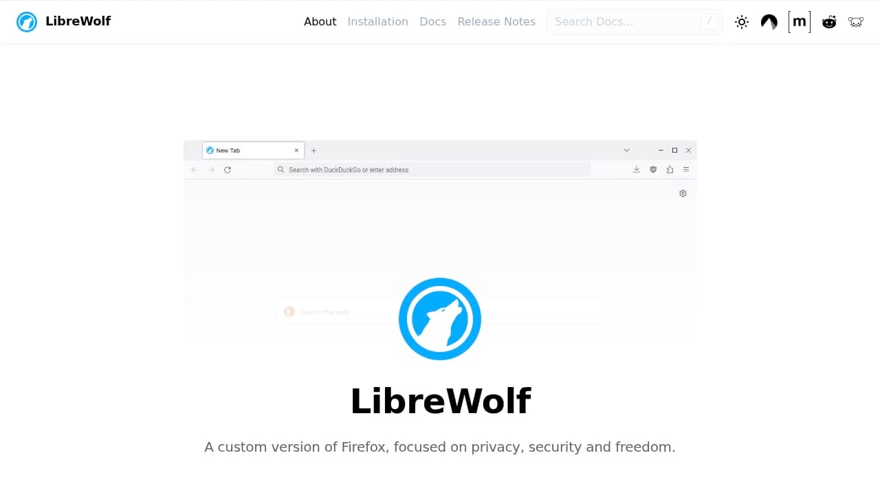 LibreWolf product interface