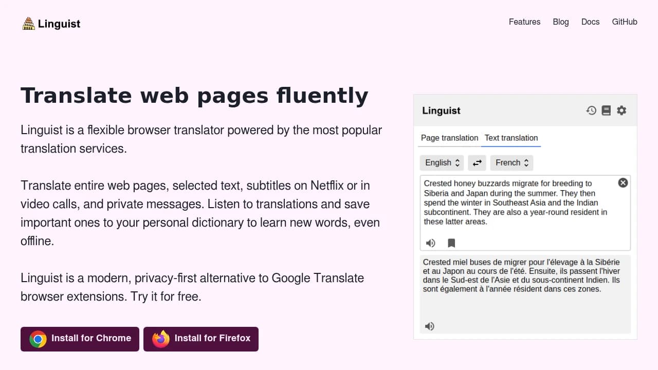 Linguist product interface