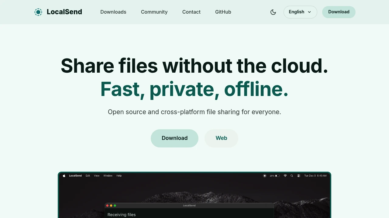 LocalSend product interface