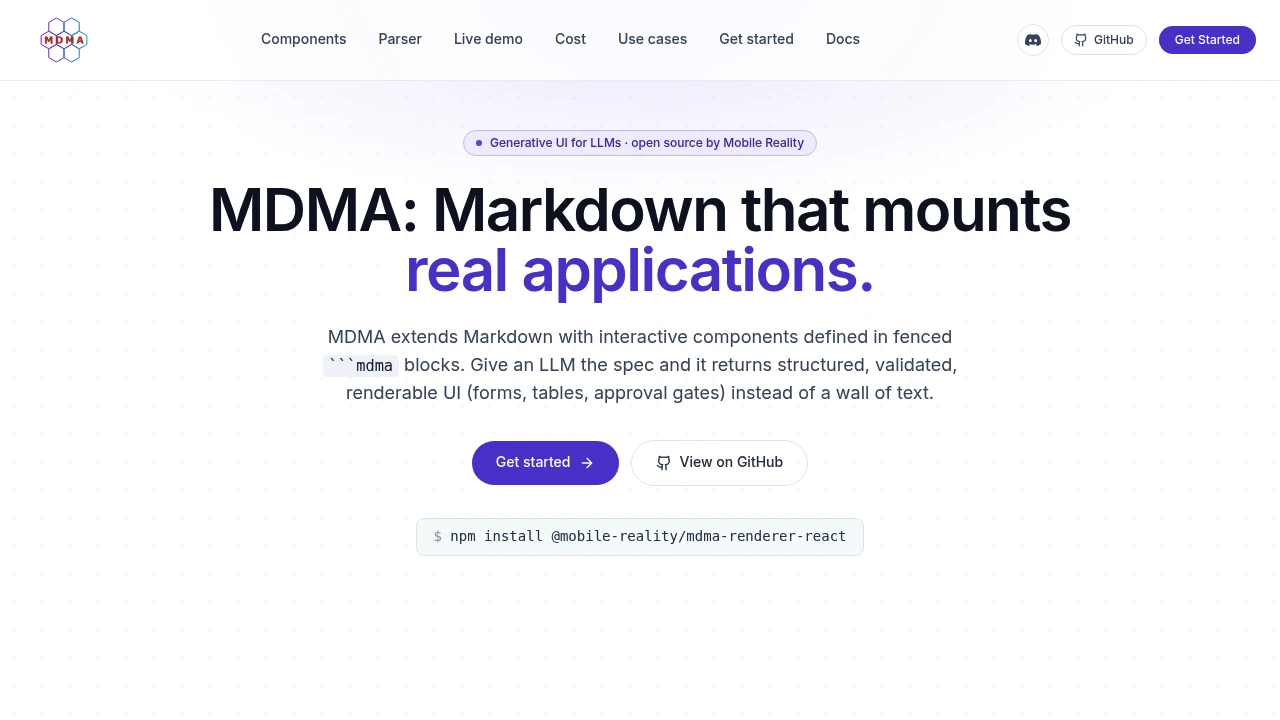 MDMA product interface