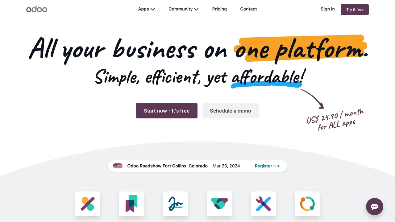 Odoo product interface