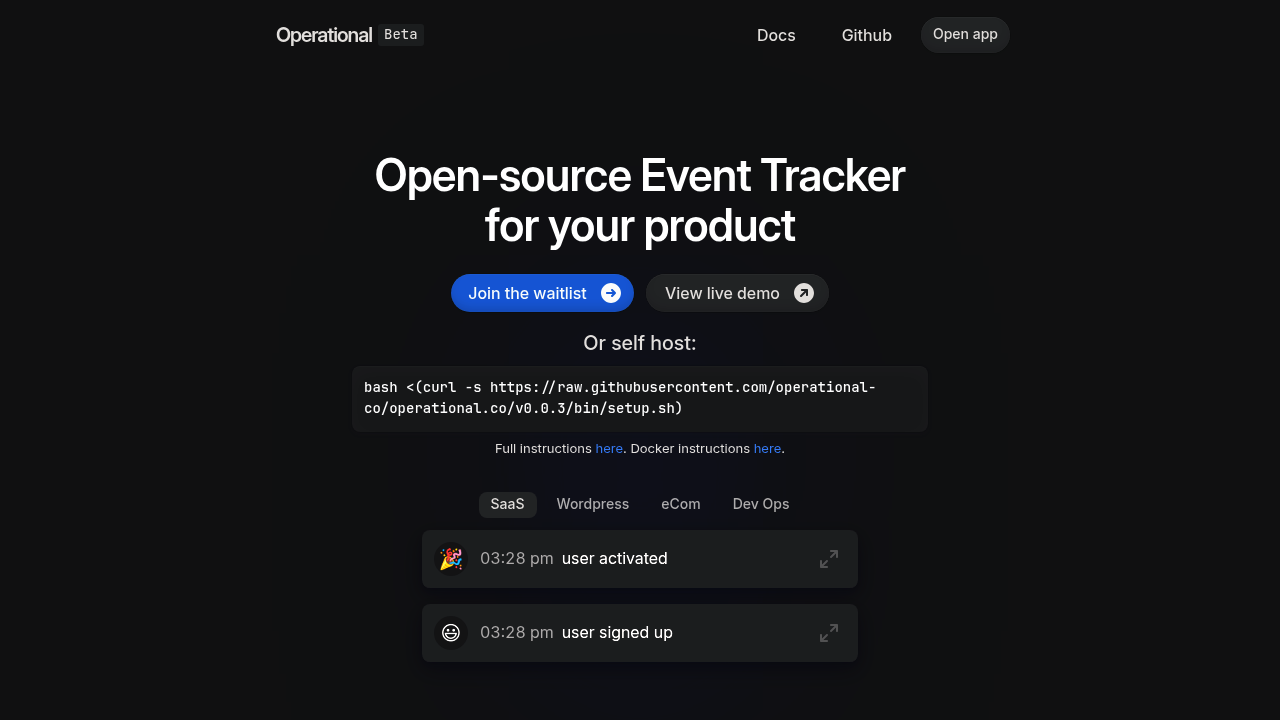 Operational product interface
