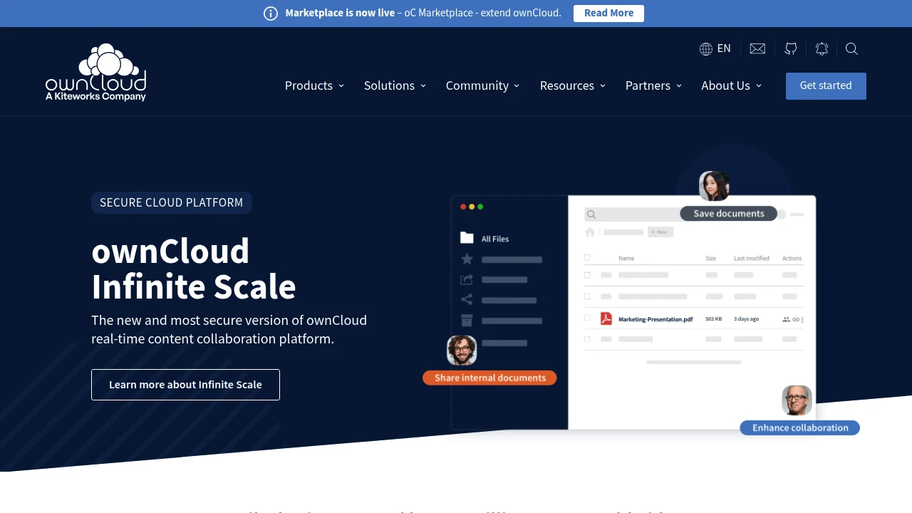 ownCloud product interface