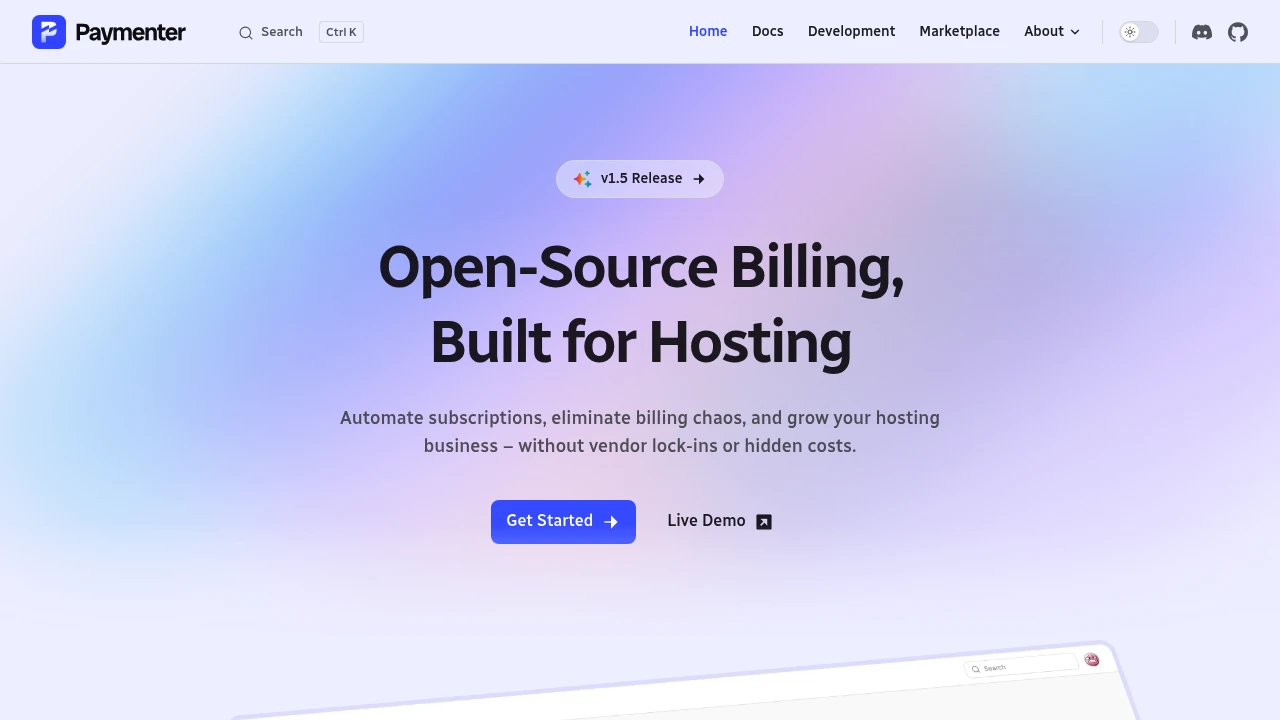 Paymenter product interface