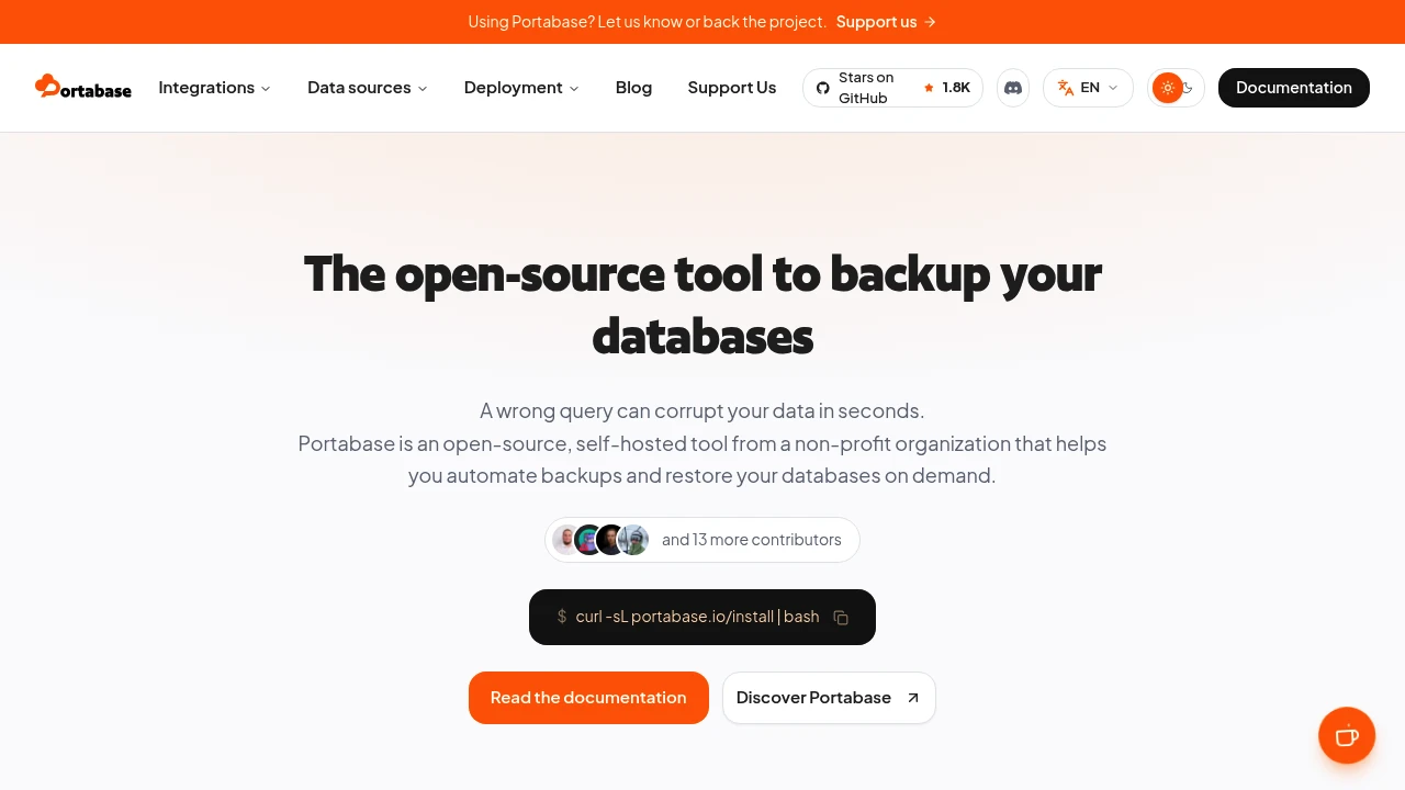 Portabase product interface