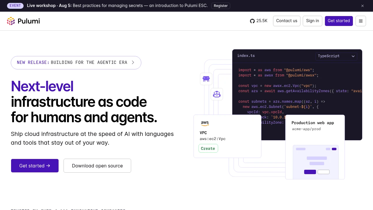 Pulumi product interface