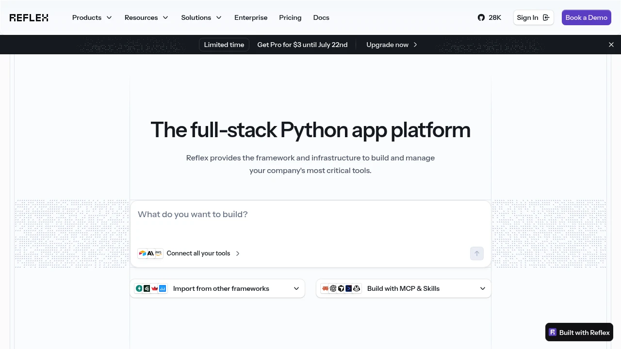 Reflex product interface