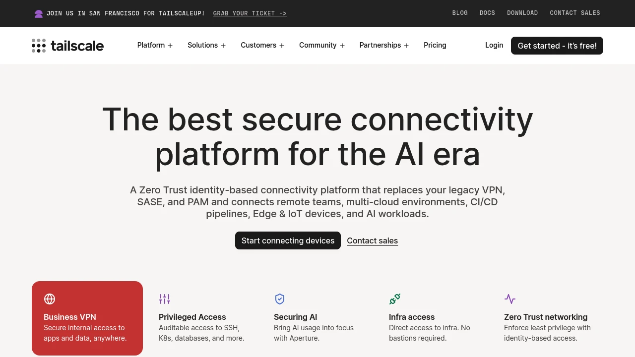 Tailscale product interface