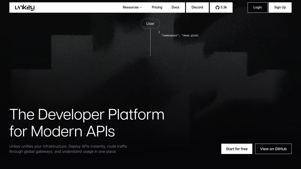 UnKey product interface