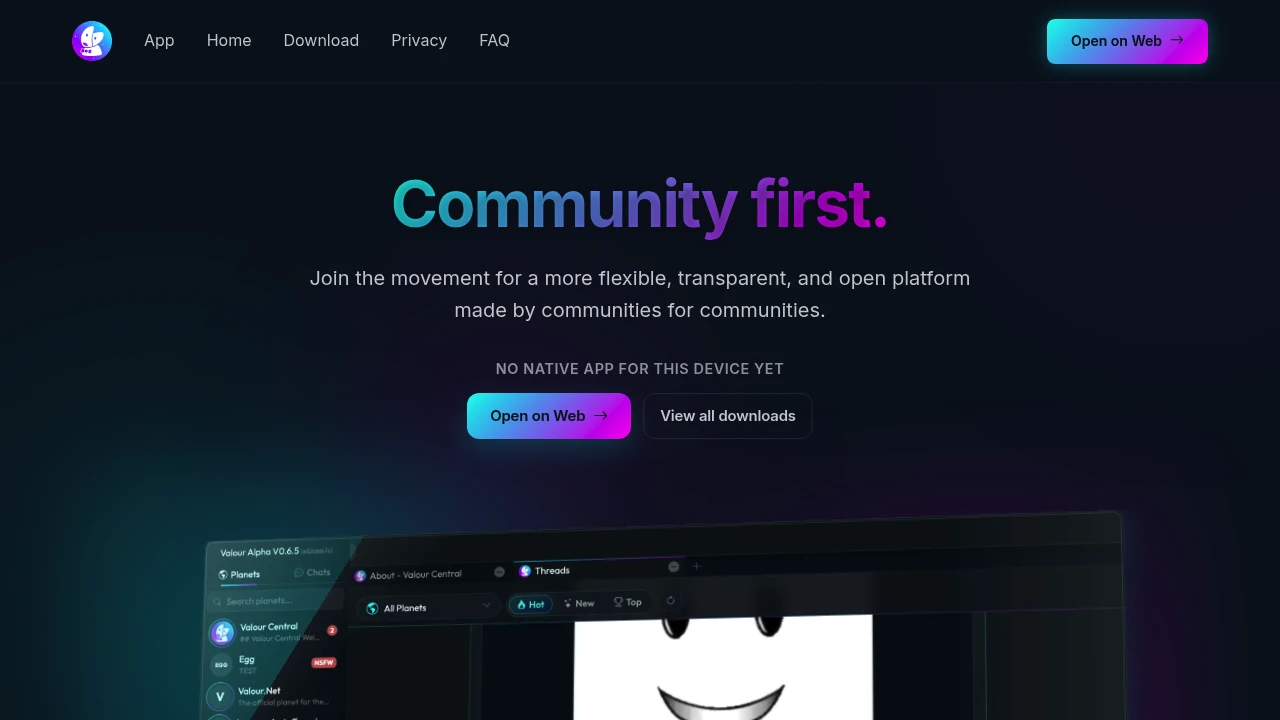 Valour product interface