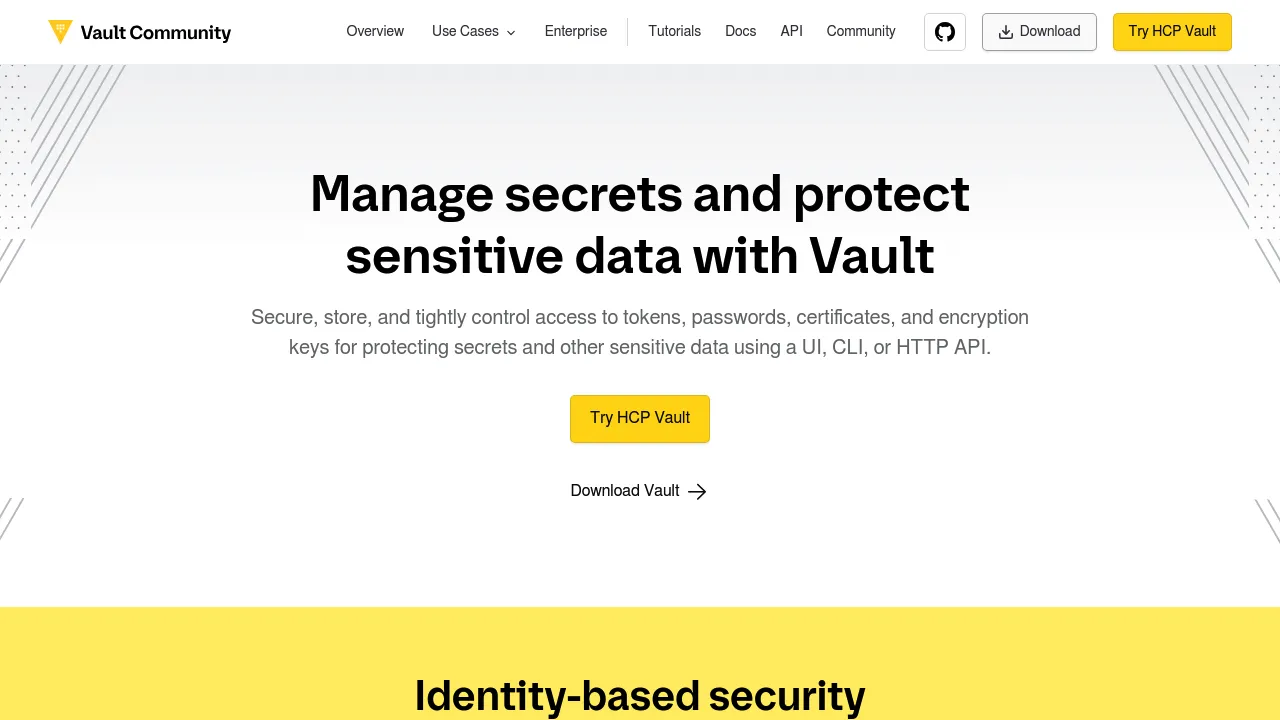 HashiCorp Vault product interface