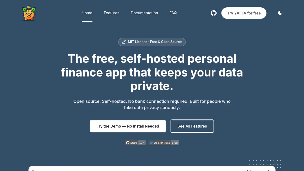 YAFFA product interface