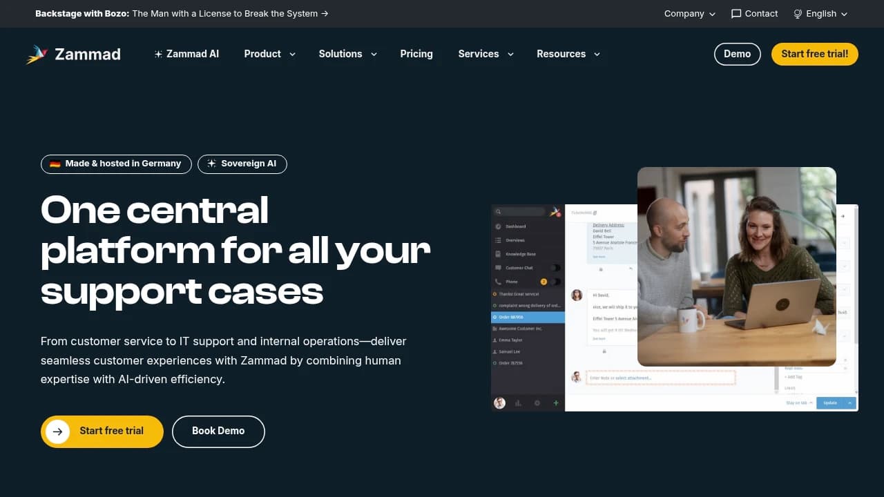 Zammad product interface