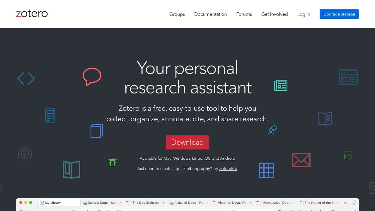 Zotero product interface