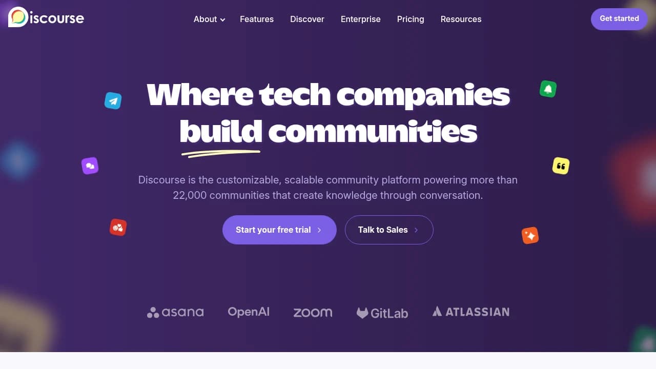 Discourse product interface
