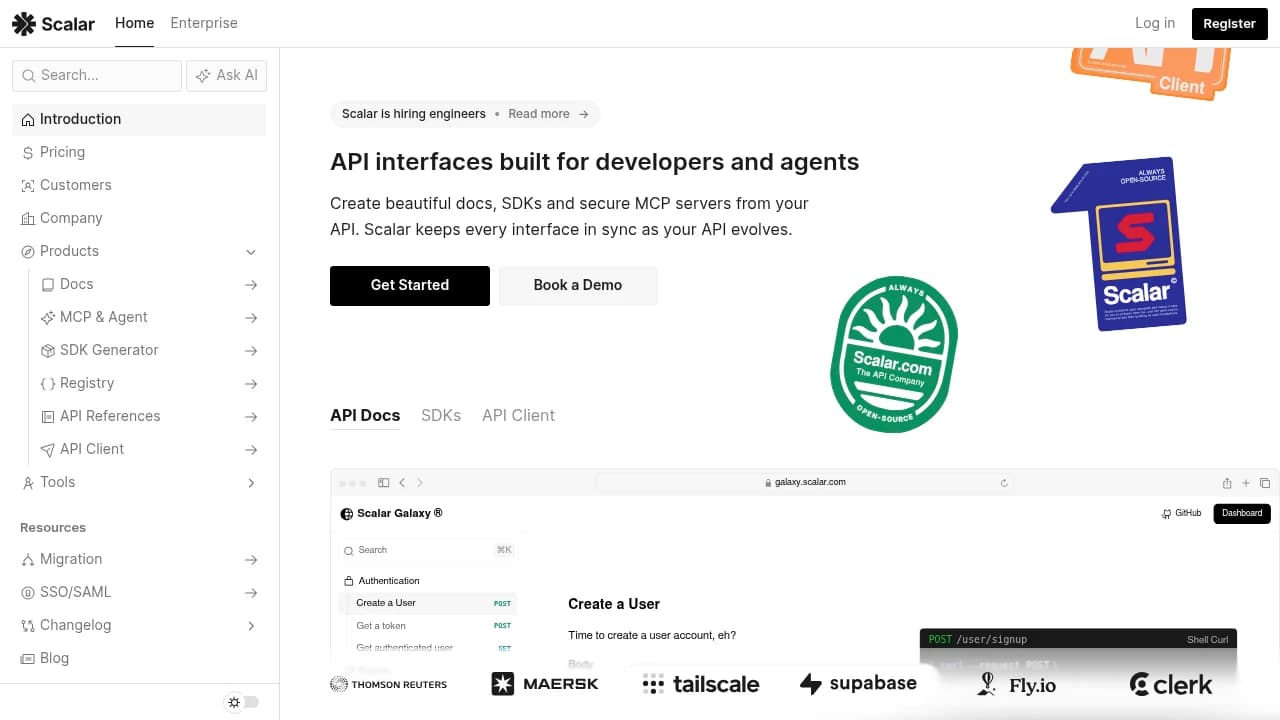 Scalar product interface