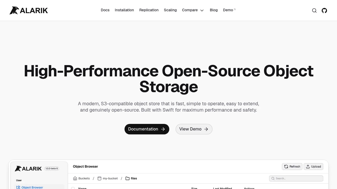 Alarik product interface