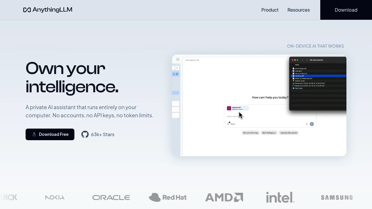 AnythingLLM product interface
