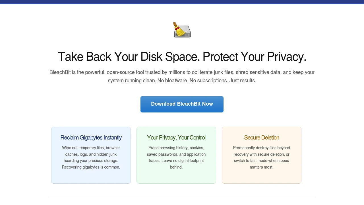 BleachBit product interface