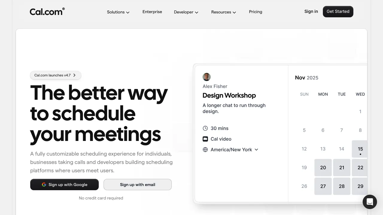 Cal.com product interface