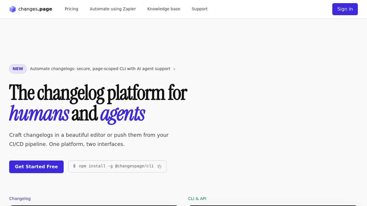 Changes.Page product interface