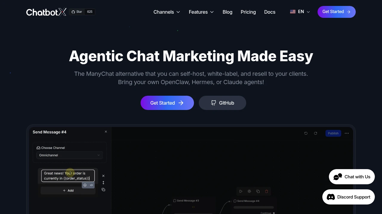 ChatbotX product interface