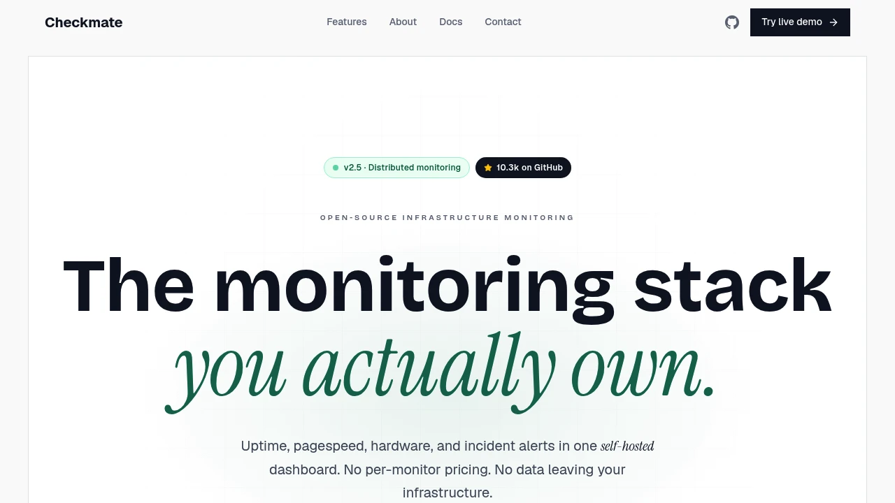 Checkmate product interface