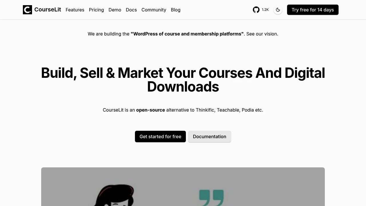 CourseLit product interface