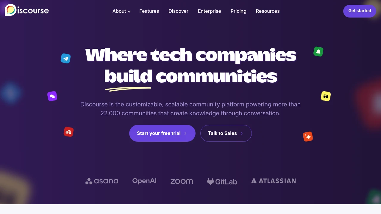 Discourse product interface