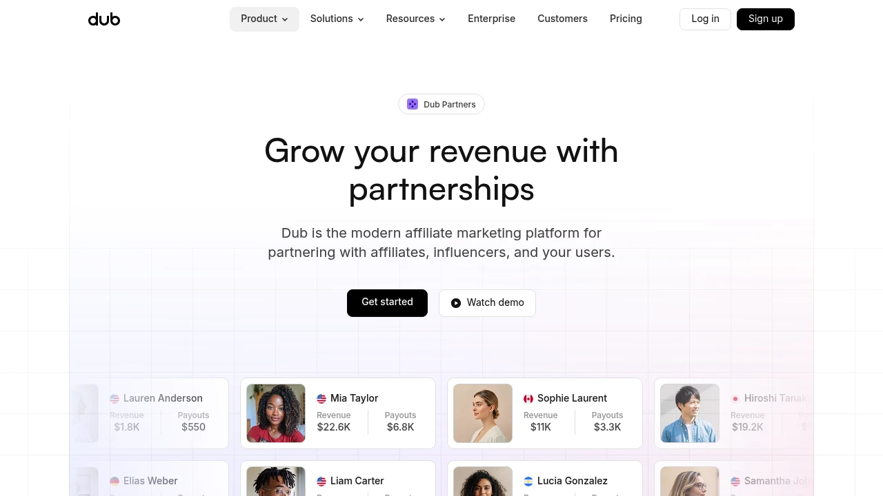 Dub Partners product interface
