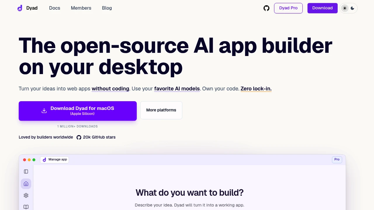 Dyad product interface